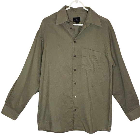 Kenneth Cole Reaction Other - Kenneth Cole Reaction Olive Casual Button-Down Shirt